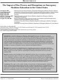 Cover page: The Impact of Due Process and Disruptions on Emergency Medicine Education in the United States