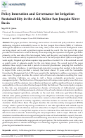 Cover page: Policy Innovation and Governance for Irrigation Sustainability in the Arid, Saline San Joaquin River Basin