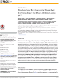 Cover page: Structural and Developmental Disparity in the Tentacles of the Moon Jellyfish Aurelia sp.1