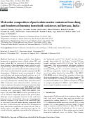 Cover page: Molecular composition of particulate matter emissions from dung and brushwood burning household cookstoves in Haryana, India