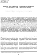 Cover page: Impact of HIV-Specialized Pharmacies on Adherence and Persistence with Antiretroviral Therapy