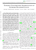 Cover page: Towards Unsupervised Segmentation of Extreme Weather Events