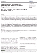 Cover page: Potential protein biomarkers for burning mouth syndrome discovered by quantitative proteomics.