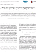 Cover page: Muscle Tissue Engineering Using Gingival Mesenchymal Stem Cells Encapsulated in Alginate Hydrogels Containing Multiple Growth Factors.
