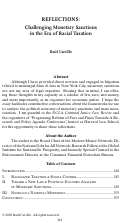 Cover page: Reflections: Challenging Monetary Sanctions in the Era of Racial Taxation