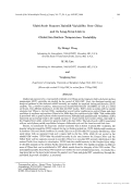 Cover page: Long term variations of summer rainfall over China and its possible link to global sea-surface temperature variability