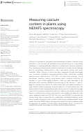 Cover page: Measuring calcium content in plants using NEXAFS spectroscopy