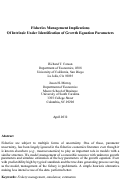 Cover page: Fisheries Management Implications of Intrinsic Under Identification of Growth Equation Parameters