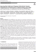 Cover page: Improving Data Collection in Pregnancy Safety Studies: Towards Standardisation of Data Elements in Pregnancy Reports from Public and Private Partners, A Contribution from the ConcePTION Project.