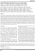 Cover page: Project Baby Bear: Rapid precision care incorporating rWGS in 5 California children’s hospitals demonstrates improved clinical outcomes and reduced costs of care