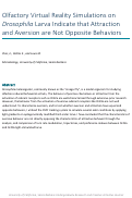 Cover page: Olfactory Virtual Reality Simulations onDrosophila Larva Indicate that Attraction and Aversion are Not Opposite Behaviors