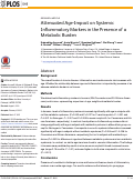 Cover page: Attenuated Age-Impact on Systemic Inflammatory Markers in the Presence of a Metabolic Burden