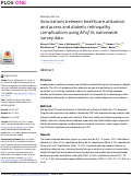 Cover page: Associations between healthcare utilization and access and diabetic retinopathy complications using All of Us nationwide survey data