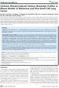 Cover page: Systemic Disease-Induced Salivary Biomarker Profiles in Mouse Models of Melanoma and Non-Small Cell Lung Cancer