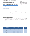 Cover page: Estimating the Economic Boost of Marriage for Same-Sex Couples in Oregon