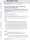 Cover page: Maternal and child health outcomes in rural South African mothers living with and without HIV