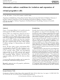 Cover page: Alternative culture conditions for isolation and expansion of retinal progenitor cells