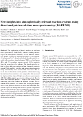 Cover page: New insights into atmospherically relevant reaction systems using direct analysis in real-time mass spectrometry (DART-MS)