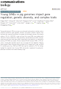 Cover page: Young SINEs in pig genomes impact gene regulation, genetic diversity, and complex traits.