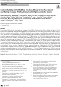 Cover page: Content Validity of the Modified Functional Scale for the Assessment and Rating of Ataxia (f-SARA) Instrument in Spinocerebellar Ataxia.