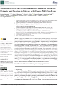 Cover page: Molecular Classes and Growth Hormone Treatment Effects on Behavior and Emotion in Patients with Prader–Willi Syndrome