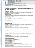 Cover page: Feasibility of an Alzheimer's disease knowledge intervention in the Latino community.