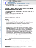 Cover page: The need to support caregivers during pediatric bone marrow transplantation (BMT): A case report.