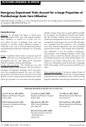 Cover page: Emergency department visits account for a large proportion of postdischarge acute care utilization