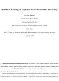 Cover page: Relative Pricing of Options with Stochastic Volatility