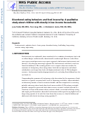 Cover page: Disordered eating behaviours and food insecurity: A qualitative study about children with obesity in low-income households