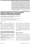 Cover page: Nuclear localization of valosin‐containing protein in normal muscle and muscle affected by inclusion‐body myositis
