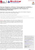 Cover page: Genome Sequence of Human Cytomegalovirus Ig-KG-H2, a Variant of Strain KG Propagated in the Presence of Neutralizing Antibodies