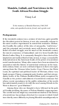 Cover page: Mandela, Luthuli, and Nonviolence in the South African Freedom Struggle