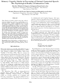 Cover page: Memory Capacity Limits in Processing of Natural Connected Speech:
The Psychological Reality of Intonation Units