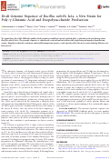 Cover page: Draft Genome Sequence of Bacillus subtilis Ia1a, a New Strain for Poly-γ-Glutamic Acid and Exopolysaccharide Production