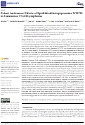 Cover page: Potent Anticancer Effects of Epidithiodiketopiperazine NT1721 in Cutaneous T Cell Lymphoma