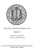 Cover page: Do the Types of Food You Eat Influence Your Happiness?