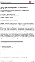 Cover page: The Origins and Maintenance of Female Genital Modification across Africa