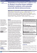 Cover page: Modulation of myeloid and T cells in vivo by Bruton's tyrosine kinase inhibitor ibrutinib in patients with metastatic pancreatic ductal adenocarcinoma.