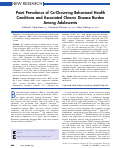 Cover page: Point Prevalence of Co-Occurring Behavioral Health Conditions and Associated Chronic Disease Burden Among&nbsp;Adolescents