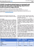 Cover page: COVID-19 pandemic-related impact on two-week wait window for clinic visits in dermatology departments-results of pre-visit image referrals