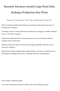 Cover page: Research advances towards large-scale solar hydrogen production from water