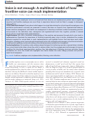 Cover page: Voice is not enough: A multilevel model of how frontline voice can reach implementation