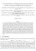 Cover page: Accelerating nuclear configuration interaction calculations through a preconditioned block iterative eigensolver