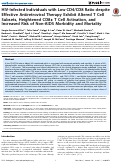 Cover page: HIV-Infected Individuals with Low CD4/CD8 Ratio despite Effective Antiretroviral Therapy Exhibit Altered T Cell Subsets, Heightened CD8+ T Cell Activation, and Increased Risk of Non-AIDS Morbidity and Mortality