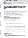 Cover page: Muscle strength, physical performance and physical activity as predictors of future total knee arthroplasty: A Prospective Cohort Study