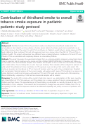 Cover page: Contribution of thirdhand smoke to overall tobacco smoke exposure in pediatric patients: study protocol