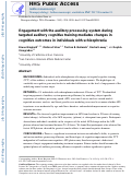 Cover page: Engagement with the auditory processing system during targeted auditory cognitive training mediates changes in cognitive outcomes in individuals with schizophrenia.