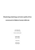 Cover page: Morphology, hydrology, and water quality of two vernal pools in Madera County, California