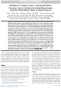 Cover page: Relation of Coronary Artery Calcium and Extra-Coronary Aortic Calcium to Incident Hypertension (from the Multi-Ethnic Study of Atherosclerosis)